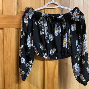 Cute off the shoulder long sleeve top